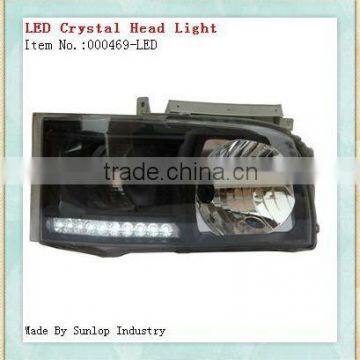 toyota hiace car spare parts LED Crystal Head Light #000469-LE headlamps for hiace van,commuter,KDH200