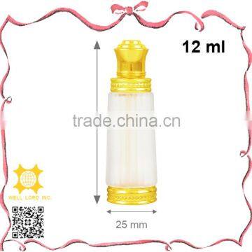 Meticulous 12ml gleaming golden cap delicate glass essential bottle