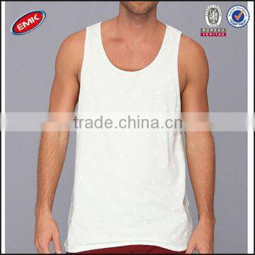 Comfortable Cotton Fabric Mens All Over Print Tank Top in Bulk