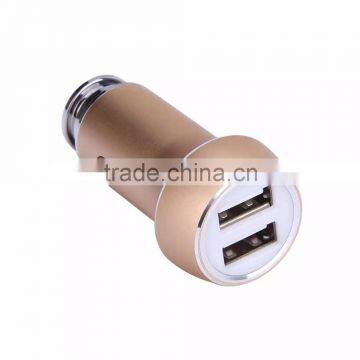 2016 Promotional Metal Shell Wholesales 2.4A custom Dual USB Car charger with Quick Charge