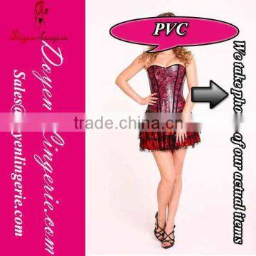 2014 xxl Sexy Mature PVC Corset Tutu Dress