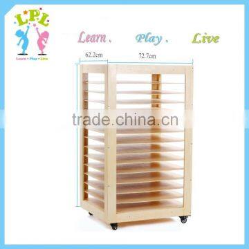 Kindergarten high-end antique wooden easel kids painting easel