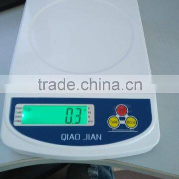 3000g/0.01g Division Electronic Digital Kitchen Scale Green Backlight Electronic Kitchen Scale photo-2