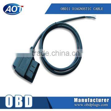 OBD2 extension cable J1962 M/ F Pass-thru to Open End,1ft