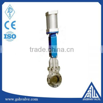 Pneumatic flange type full sealing knife gate valve