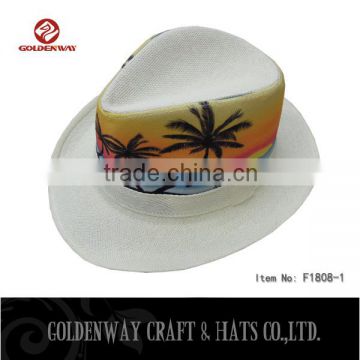 New arrival Printed Paper Fedora hat