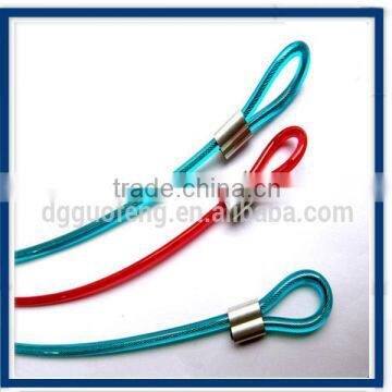 various color pvc coated steel wire rope sling with ferrules