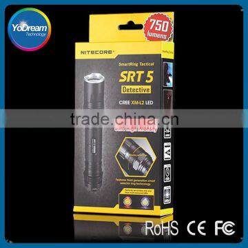 IPX8 Nitecore SRT5 Flash Light 750lm LED Torch XM-L2 T6 Rechargable LED Lights 1101 police flashlight with Hanger