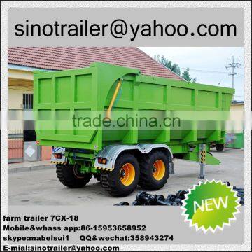 heavy duty 18 tons tandem axle dump tractor farming trailer for sale