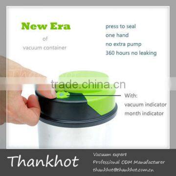 Stainless steel sugar canister, vacuum sealed,FDA/EU approved, Stainless steel body, ABS,silicon gel Lid