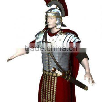 Roman Armor Outfit Lorica Segmentata with attached Roman Cingulum Belt, Roman Gladius Sword, Roman Centurian Helmet, Roman Tunic