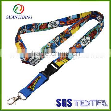 cheap custom dye sublimation anime lanyard keychains