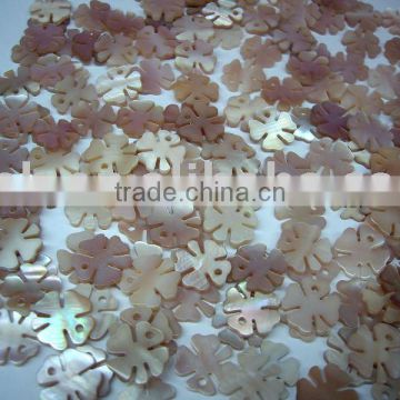 Natural Pink Mother of pearl shell carving flowers