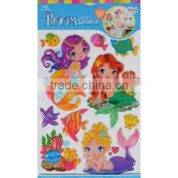 2 x Fantastic Removable 3D Wall Bedroom Room Stickers - Cute Mermaid Design