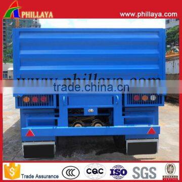 2 or 3 axles 5 ton towing drawbar full type dump truck trailer hyva cylinder