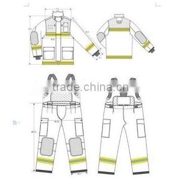 Made in China EN469 Nomex IIIA High Quailty Fire Fighting Suit photo-2