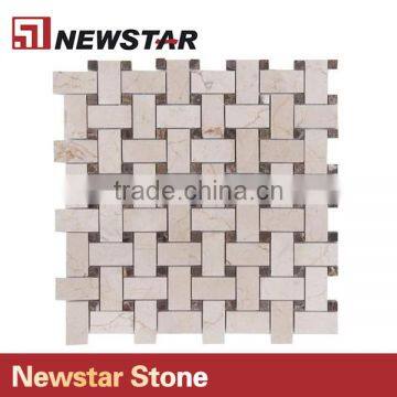 Newstar DIY Honed Marble Basketweave Mosaic Floor Bathroom Pattern Tile photo-3