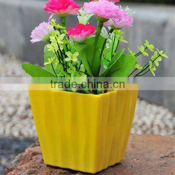 Modern decor small colored rectangular resin flower pots