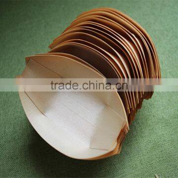 Chinese Factory Preferential Disposable Pine Bark Food Boat Tray photo-2