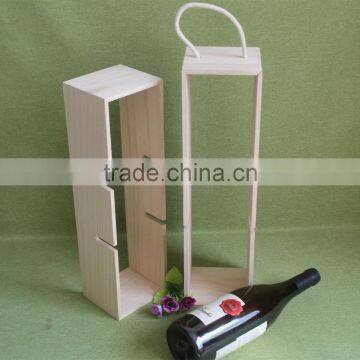 Changeable Multifunctional Professional Design Portable DIY Wood Wine Box Adjustable Wood Wine Rack With Top Handle photo-4