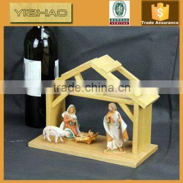 Made in China Christmas Unfinished Homemade Cheap Outdoor Antique Wood Nativity Scene Craft photo-3
