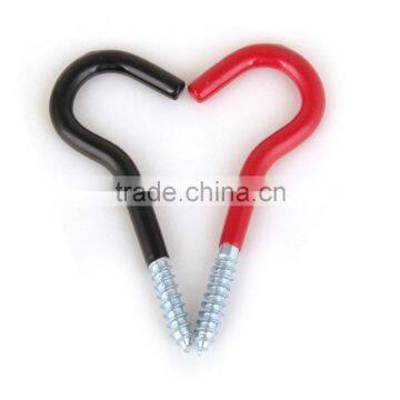 Black All Purpose 6X4 Inch Vinyi Coated Garagr Screw Hooks (pack of 2) photo-2