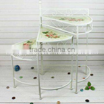 3 tier iron flower pot stand for garden decor