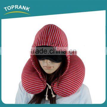 New Design Custom Printed Pillow Case U Shape Travel Hoodie Neck Pillow Travel Hooded Pillow With Sweatshirt Hat photo-6