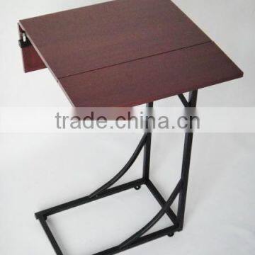 Metal and Wood Flip Top Tray Sofa Table photo-2