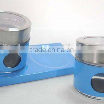 Mini Blue Plastic Sleeves Glass Condiment Tray photo-2