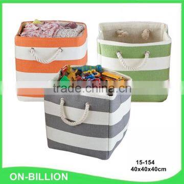 Handmade new large striped folding paper straw basket