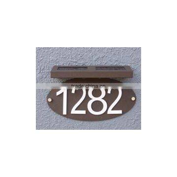 2016 house doorplate/house number plate with solar light