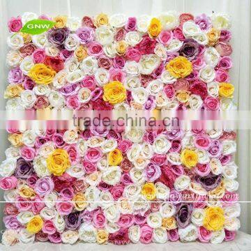 GNW FLW1705006 New arrive artificial colorful flower wall wedding backdrop