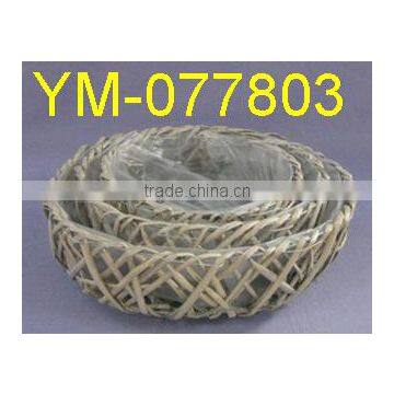 Cheap handmade Willow Flower Pot ,Gray Wash.