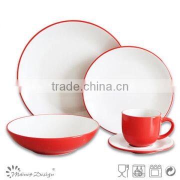 Bicolor Pink 16pcs Dinnerware Set Fashion Round Solid Color photo-4
