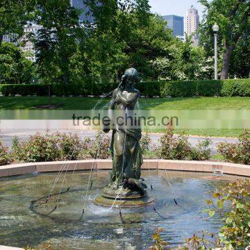 modern art sculpture metal craft woman fountain statue for garden