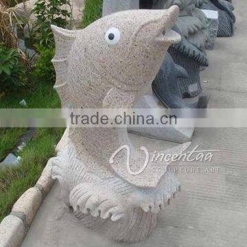 garden decoration outdoor stone fish water fountain for pool