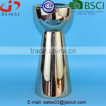 BSCI Member Factory Dolomite Electroplated Gold Christmas Pillar Candle Holder photo-3