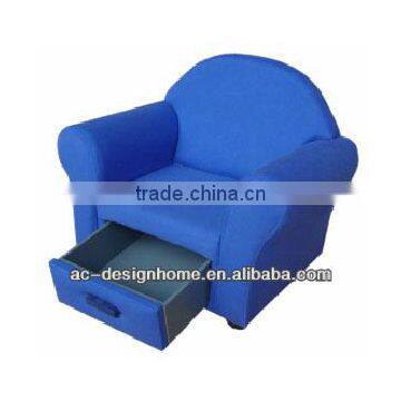 BLUE CANVAS/WOODEN KID ONE SEAT SOFA