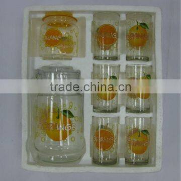 JK001 7pcs Glass Drinking Set With Printing photo-2