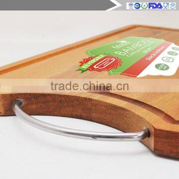 Manufacturers Wholesale Stainless Steel Handle Acacia Wood Chopping Block photo-4