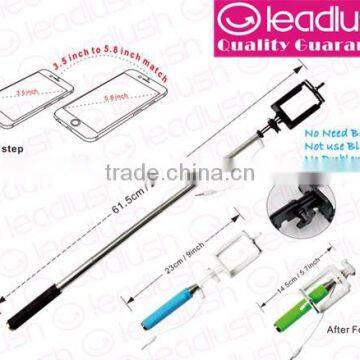 Mini Wired selfie stick, foldable selfie stick