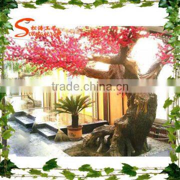 customized fiberglass artificial cherry blossom tree space decoration artificial cherry blossom tree