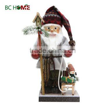 exquisitely crafted santa claus wooden Nutcracker with sleigh