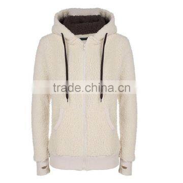 Ladies Womens Soft Hooded Full Zipper Jumper Hoody Sherpa Fleece Jacket Coat