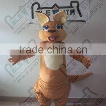 NO.5303 yellow body white belly female kangaroo cartoon mascot costume