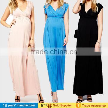 Elegant women long gowns breastfeeding clothing wrap v-neck evening party maternity dresses photography for summer maxi