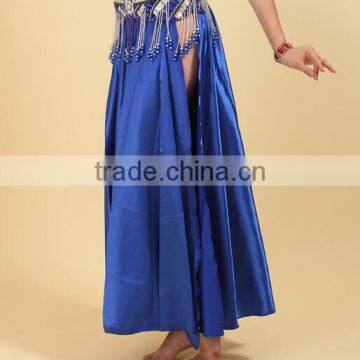 Two slits royal blue egyptian belly dance long skirt Q5024