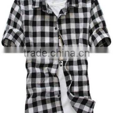 2016 New Summer Spring Fashion Men Plaid Short Sleeve Dress Shirts photo-4