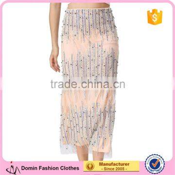 Domin fashion latest beading style long skirt design